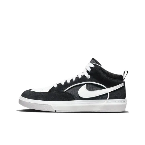 Nike SB React Leo MID Топ Скейтборд Кроссовки Мужские Черный Белый