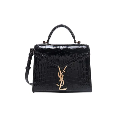 SAINT LAURENT CASSANDRA Крокодиловый узор Кожа Портативный Сумка через плечо Сумка через плечо Женская Черная