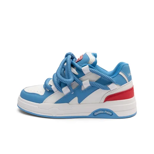 Seattle Palm Low Топ Скейтборд Кроссовки Унисекс Белый Синий Красный
