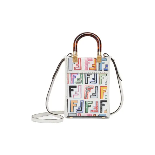 FENDI Sunshine Кожа Тоут Сумка Сумка для покупок Сумка Мини Женская Многоцветная