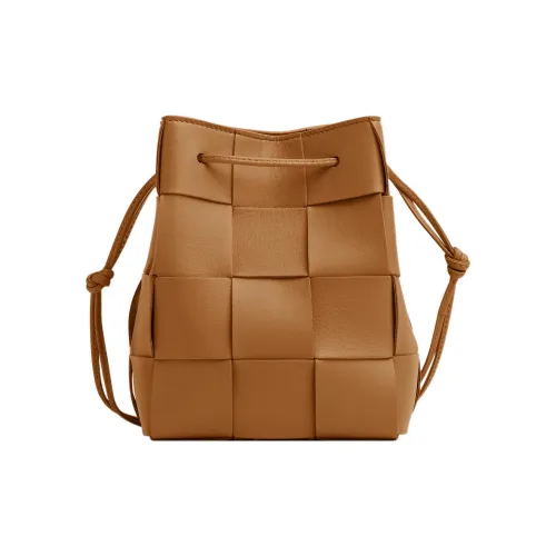 Bottega Veneta Cassette Sheepskin Bucket Bag Crossbody Bag Small Women's CAMEL Bottega Veneta Cassette Овчина Ведро Сумка Сумка через плечо Маленькая Женская CAMEL