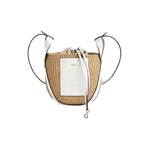 Chloe Bright Calfskin Корзина Сумка через плечо Сумка Сумка Regular Women's White Natural