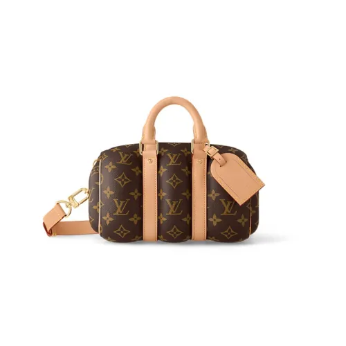 LOUIS VUITTON Keepall Холст и Кожаная Сумка Сумка через плечо Сумка через плечо Путешественная Сумка Мужская Коричневая