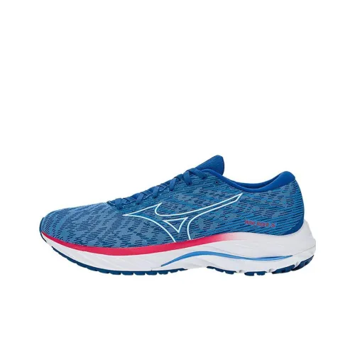 Mizuno Wave Rider 26 Амортизация Износостойкий Низкий Топ Беговые кроссовки Мужской Синий