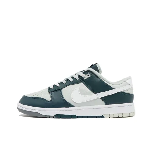 NIKE Dunk Кроссовки для скейтбординга Низкие Бело-зеленые Мужские