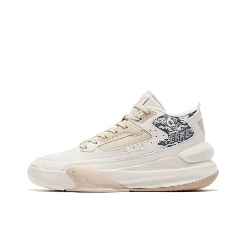 Erke Battery Panda Противоскользящие Устойчивые к истиранию MID Топ Скейтборд Кроссовки Мужские Микрокристаллический Белый Теплый Лен