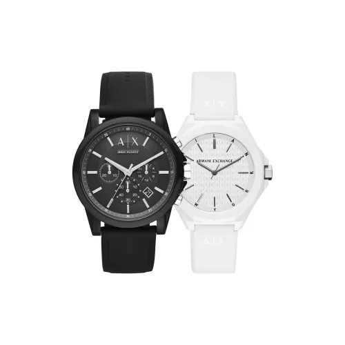 ARMANI EXCHANGEAE Кварцевые часы механизм силиконовый ремешок черный циферблат унисекс