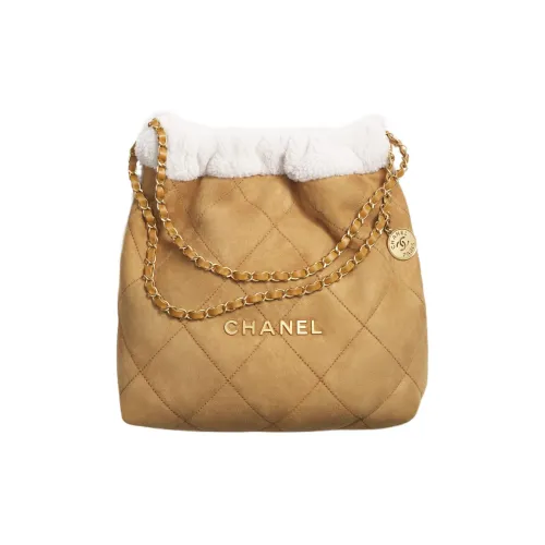 CHANEL Sheepskin Suede Lambskin Bucket Bag Crossbody Bag Shoulder Bag Women's Beige White CHANEL Овчина Замша Овечья шкура Ведрообразная сумка Сумка через плечо Сумка на плечо Женская Бежевый Белый