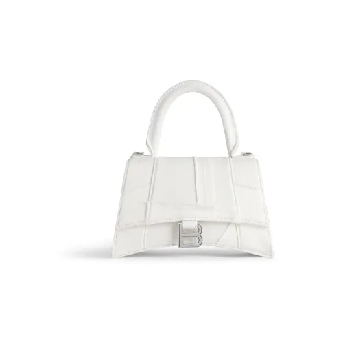 Balenciaga HOURGLASS Деним Смесь Ткань Сумка через плечо Сумка Маленькая Женская Белая