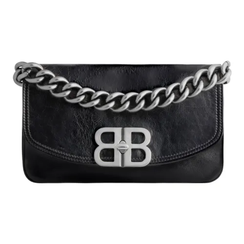 Balenciaga Телячья кожа Флип Сумка Сумка через плечо Сумка на плечо Женская Черная