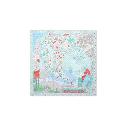 HERMES Шелковые шарфы Унисекс Зеленый