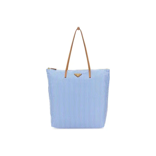 PRADA Переработанный Нейлон Тоут Сумка Сумка для покупок Сумка через плечо Сумка обычная Женская Синяя