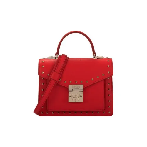 MCM Кожа Ручная Сумка Сумка через плечо Средняя Женская Красная