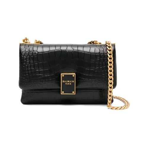 BALMAIN 1945 Телячья кожа с овечьей кожей Сумка через плечо Сумка на плечо Женская Черная