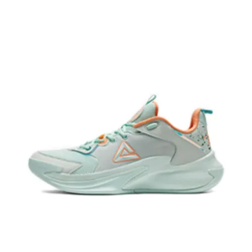 PEAK Slip-resistant Abrasion-resistant Low-top Basketball Shoes Men's Pink Green PEAK Противоскользящие Износостойкие Низкие Кеды для баскетбола Мужские Розовый Зеленый