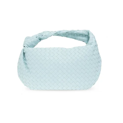 Bottega Veneta Jodie Lambskin и Calfskin Одно Плечо Сумка Маленькая Женская Светло-Синий