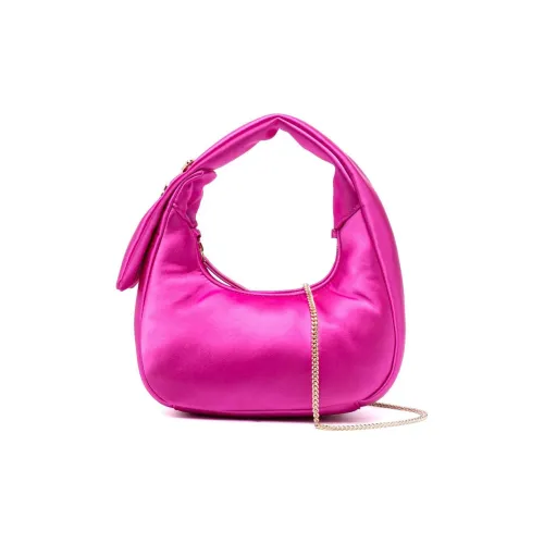 PINKO Сатиновая Шелковая Сумка-Пельмени Женская Фуксия