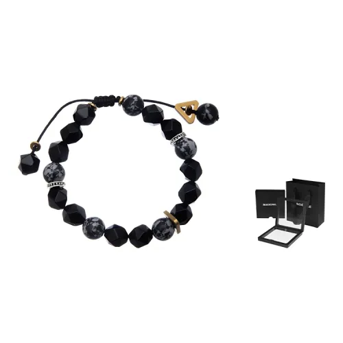 MAGICPOLE Snowflake Obsidian Bracelets Men's Black