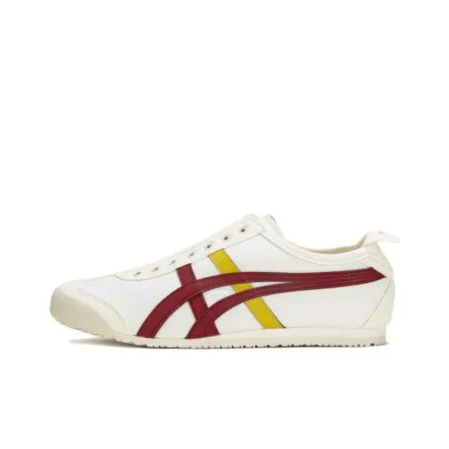 Onitsuka Tiger MEXICO 66 Амортизаторы Устойчивость к истиранию Низкий топ Casual Унисекс Бежевый Красный