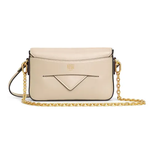 Moynat Коровья кожа Конверт Сумка Сумка с цепочкой Сумка через плечо Маленькая Женская Бежевая