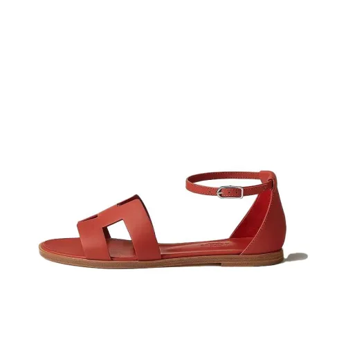 HERMES Santorini One Ремешок Сандалии Женские Красные
