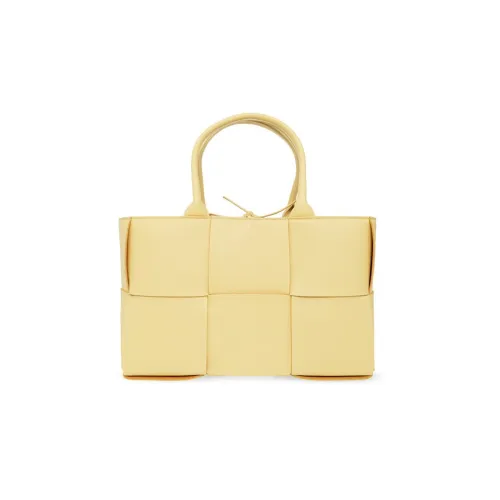 Bottega Veneta Arco Овечья кожа Тоут Сумка Сумка для покупок Сумка Маленькая Женская Желтая