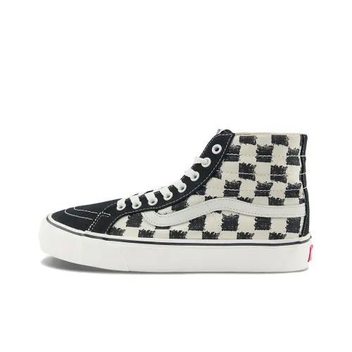 VANS SK8 High Топ Скейтборд Кроссовки Унисекс Черный Белый Клетка