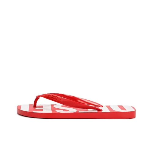 DIESEL Шлепанцы Мужские Красный Белый