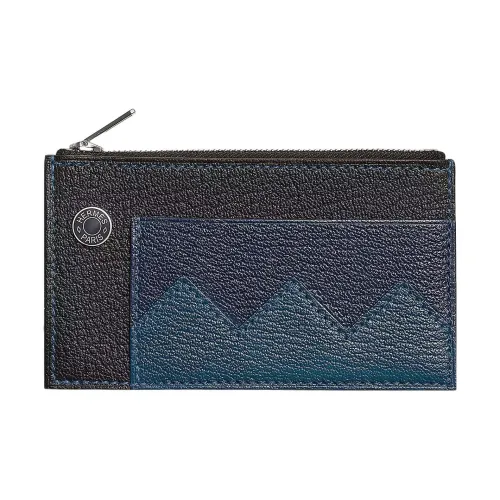 HERMES Крокодил Mysore Шевро Картхолдер Женские Черный и Морской Синий