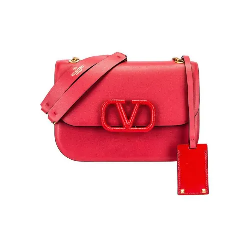 Valentino Сумка из телячьей кожи с цепочкой портативная сумка через плечо женская розово-красная