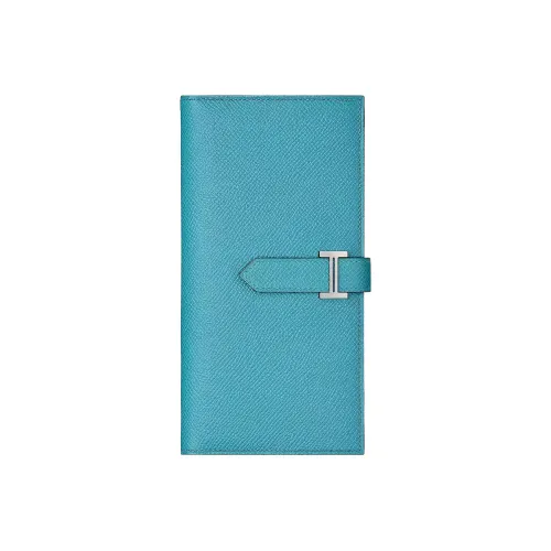 HERMES Bearn Эпсомская кожа Кошелек Женские Северный Синий