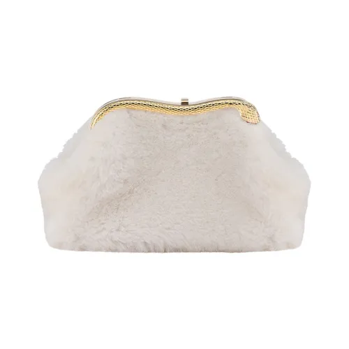 BVLGARI Serpentine Овчина Кожа Сумка через плечо Клатч Маленький Women's White