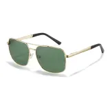 Ярко-золотая оправа с темно-зелеными линзами