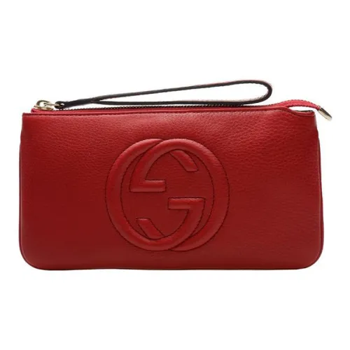 GUCCI Коровья кожа Запястье Сумка Мелочь Кошелек Кошелек Обычный Женский Красный