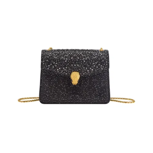 BVLGARI Serpenti Forever Замша Сумка через плечо Маленькая Женская Черная