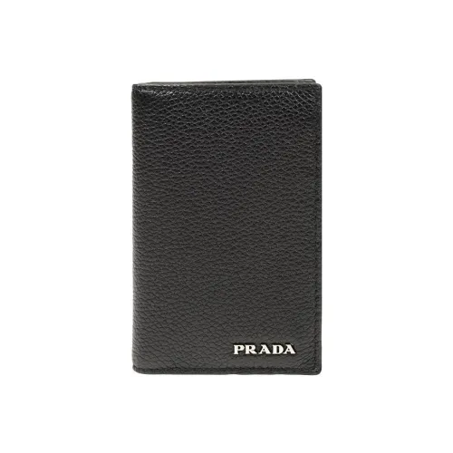 PRADA Кошелек из телячьей кожи держатель для карт стандартный мужской черный