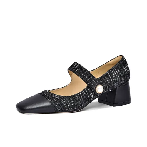 Lily Wei Waltz Квадратный каблук Туфли Мэри Джейн 5 см Женские