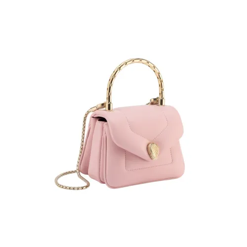BVLGARI Serpenti Reverse Телячья кожа Сумка через плечо Сумка Extra Mini Женская Розовая