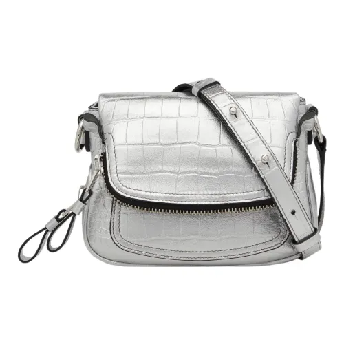 TOM FORD Телячья кожа Сумка через плечо Мини Женская Серебряный