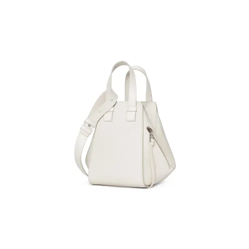 LOEWE Hammock Мягкая сумка из коровьей крупнозернистой кожи через плечо женская мягкая белая