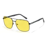 Матовая черная оправа с желтыми линзами