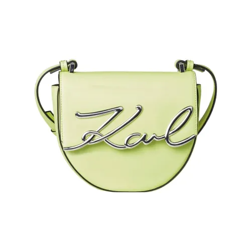 Karl Lagerfeld Коровья кожа Седло Сумка Сумка через плечо Маленькая Женская Неоново-зеленый