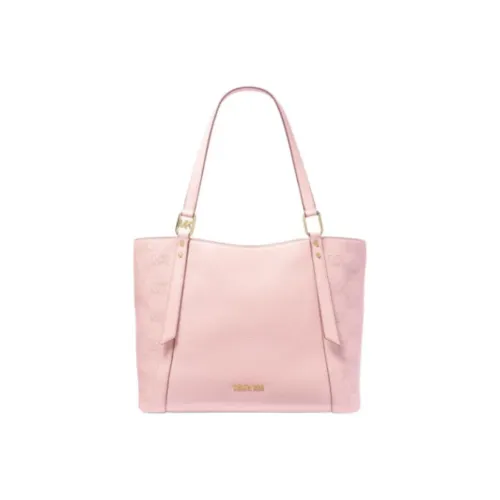 MICHAEL KORS Кожа Тоут Сумка Сумка для покупок Сумка на плечо Сумка Большая Женская Светло-розовая Молочно-белая Кожа Коричневая