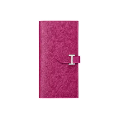 HERMES Bearn Epsom Телячья кожа Кошелек Женские L3 Розовый Pourpre Розово-фиолетовый