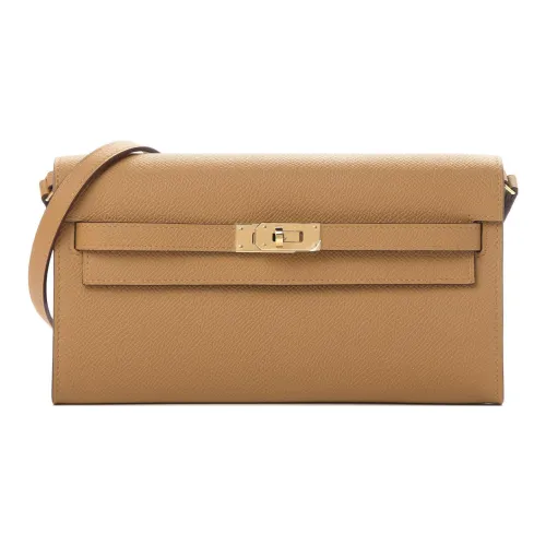 HERMES Kelly To Go Epsom Телячья кожа Сумка через плечо Сумка на плечо Женская 2S Кунжут