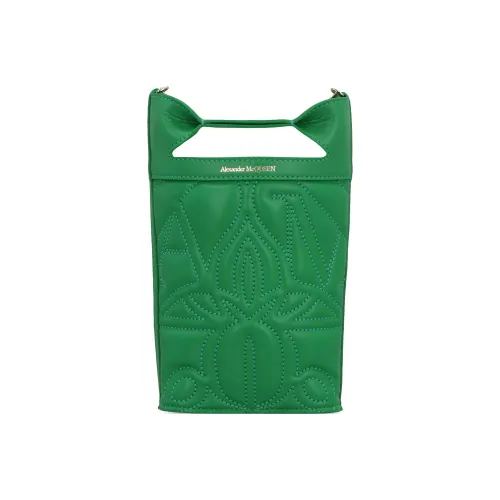 Alexander McQueen The Bow Телячья кожа Сумка через плечо Сумка на плечо Мини Женская Зеленая