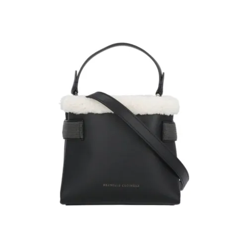 BRUNELLO CUCINELLI Плюшевая сумка сумка через плечо женская черная