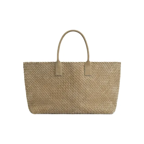 Bottega Veneta CABATIntrecciato Телячья кожа Сумка Большая Женская Тауповая