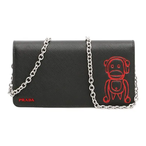 PRADA Сумка через плечо из коровьей кожи женская черная