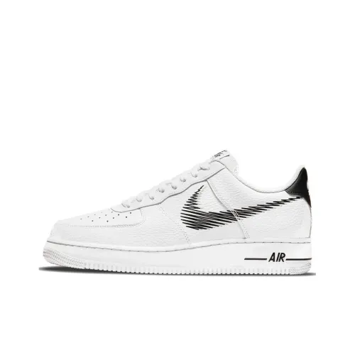 Nike Air Force 1 Zig Zag Shock Absorbers Slip-Resistant Abrasion-Resistant Low Top Skateboard Shoes Men's White Black Найк Эйр Форс 1 Зиг Заг Шок Абсорберз Антислип Резистентный Абразионный Низкий Топ Скейтборд Кроссовки Мужские Белый Черный